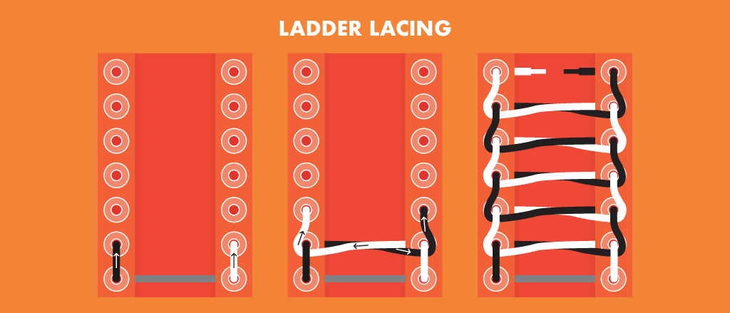 ladder lacing running shoes