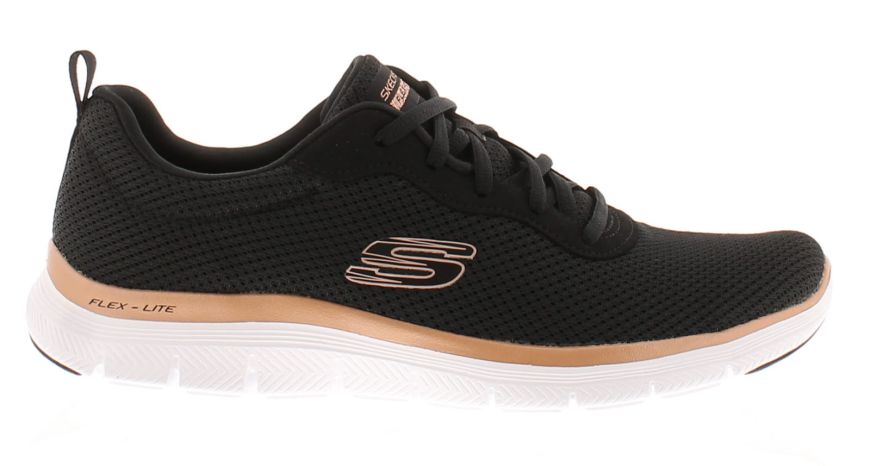 Skechers Flex Appeal 4.0 Black Rose Gold Women S Trainers Wynsors