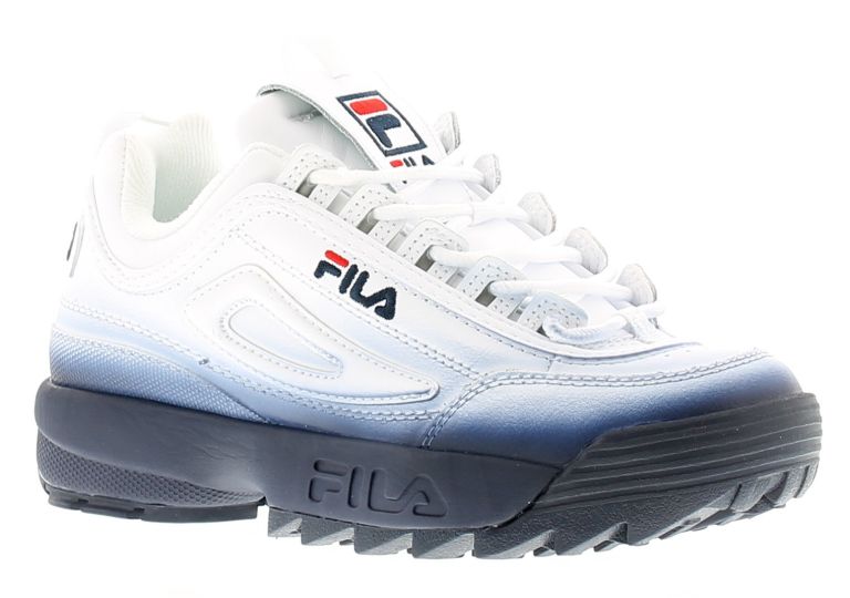 Fila Disruptor 2 Premium White Blue Womens Trainers Wynsors