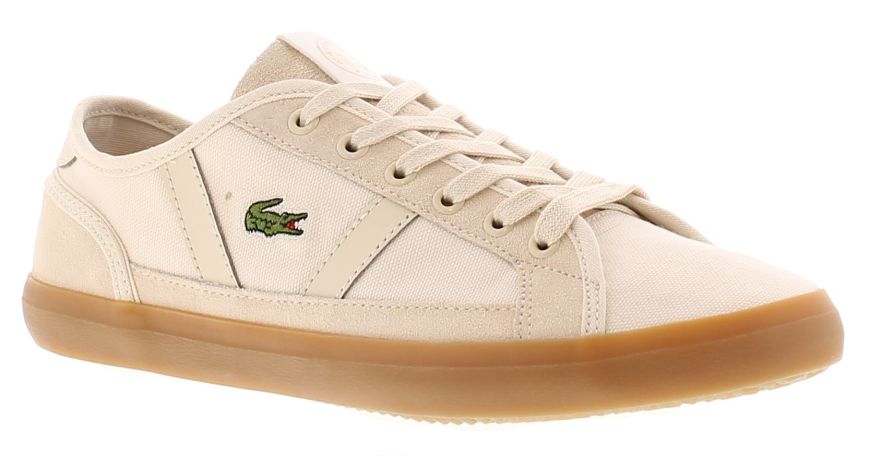 Lacoste Sideline Canvas Beige Gum Women S Trainers Wynsors