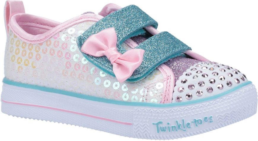 Skechers Shuffle Lite Mermaid White Pink Girls Shoes Wynsors