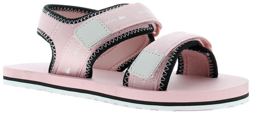 Pink lacoste sliders hotsell