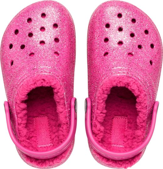 Crocs Inf Classic Glitter Pink Girls Sandals Sliders Wynsors