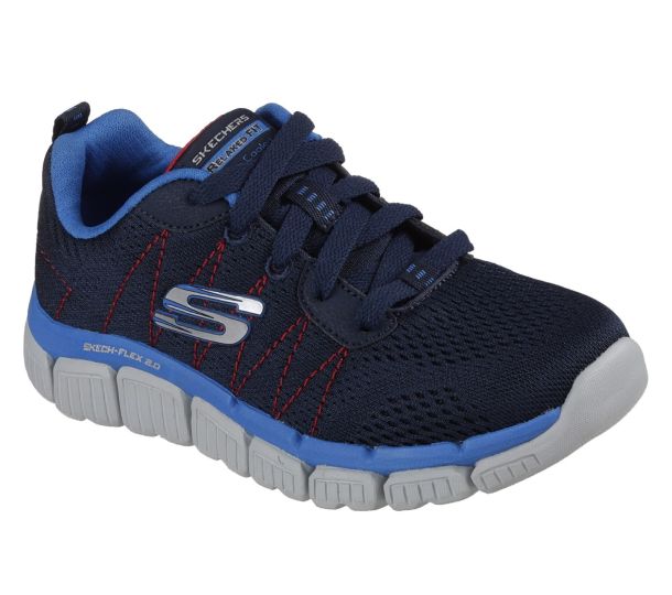 Skechers Skech Flex 2.0 Quick Navy Blue Boys Trainers Wynsors