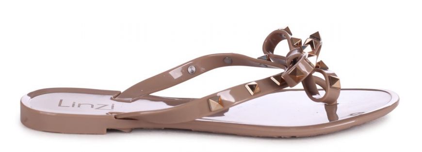 Studded bow hot sale flip flops