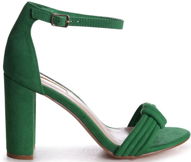 Green suede block outlet heels