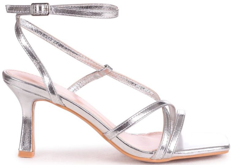 Silver sandals 1 inch hot sale heel